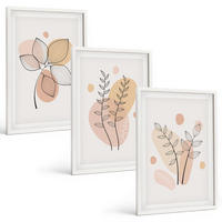 BILDER SET 3er Set - 40x60 cm Weißer Rahmen - Pastellfarbene Pflanzenzeichnungen - Weiß, Kunststoff (40/60cm) - TULUP