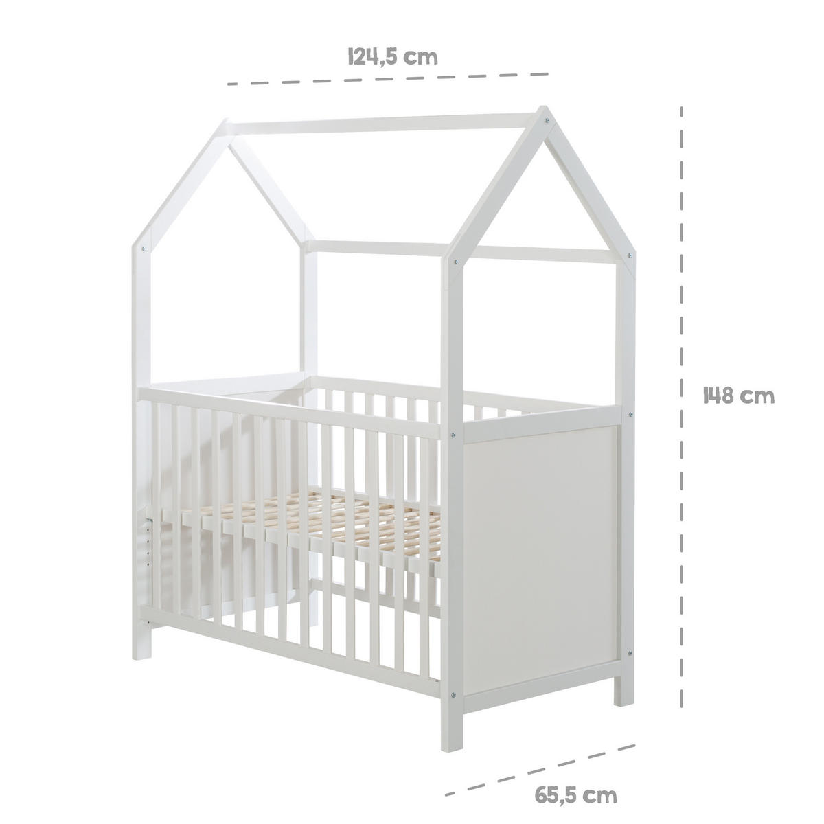 HAUSBETT 60 x 120 cm weiß - Weiß, Holzwerkstoff (60/120cm) - Roba