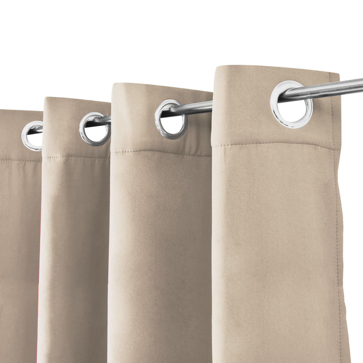VORHANG Amelie TO mit Öse 140x245cm Creme (2tlg) - Creme, Textil (140/245/1cm) - Beautissu 