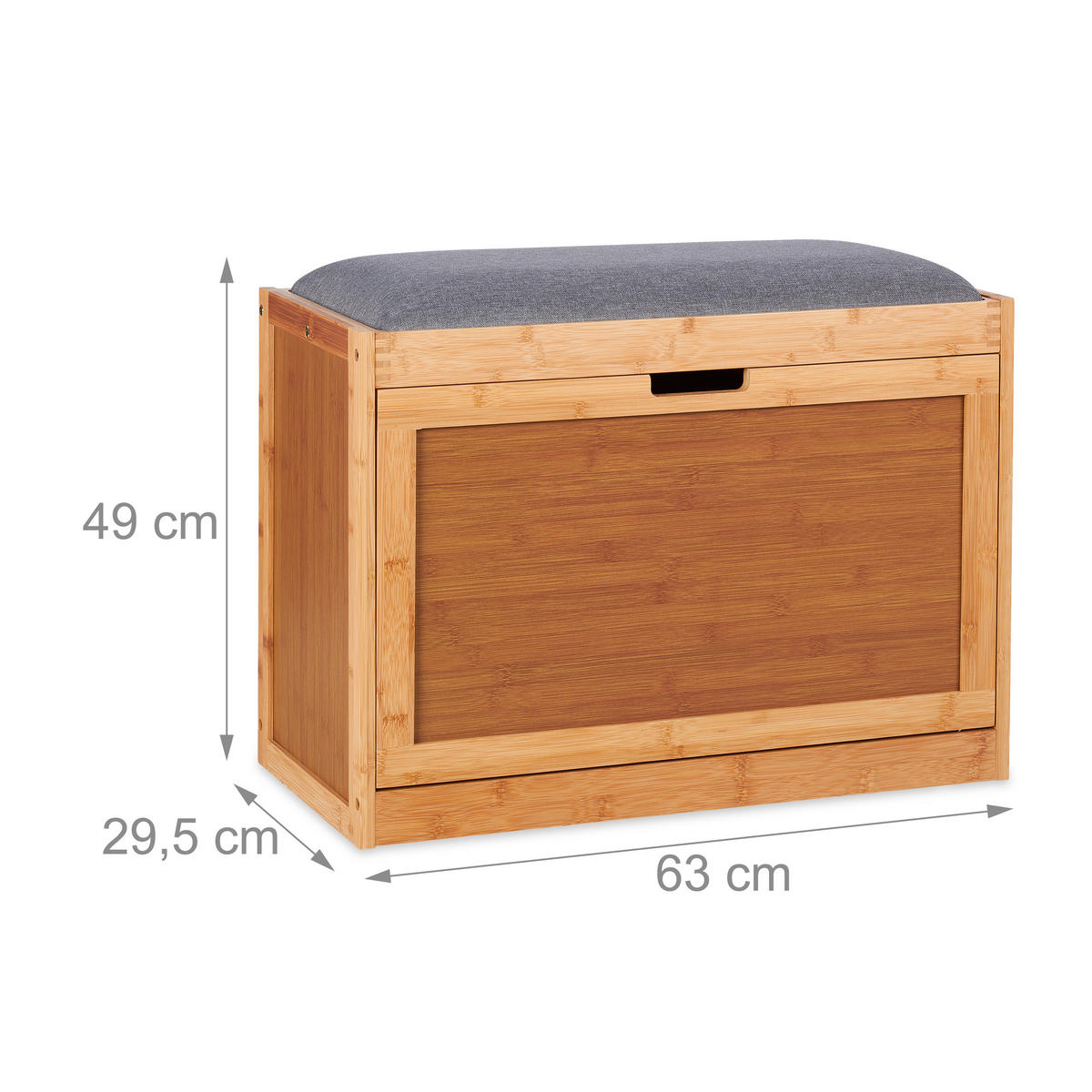 SCHUHBANK - Hellbraun, Holz/Textil (63/49/29.5cm) - Relaxdays