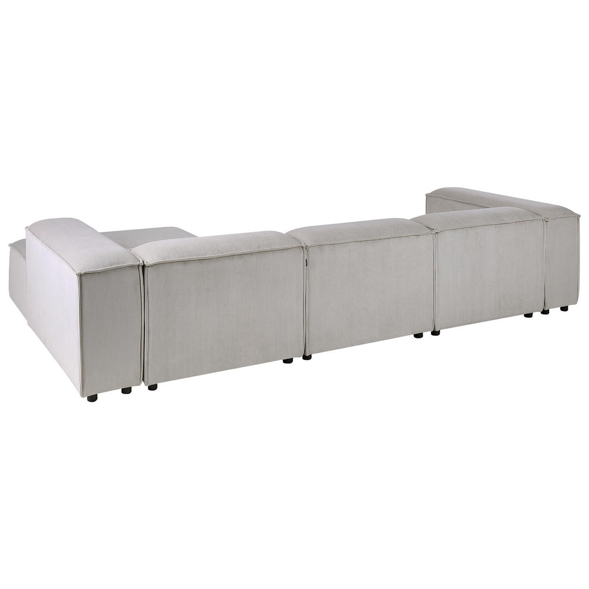 ECKSOFA Modul 4-Sitzer Cord Taupe linksseitig Ardal - Taupe, Textil (326/180cm) - Beliani