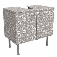 WASCHBECKENUNTERSCHRANK Fliesenmuster Faro grau 60/55/35 cm - Grau, Holzwerkstoff (60/55/35cm) - Bilderwelten