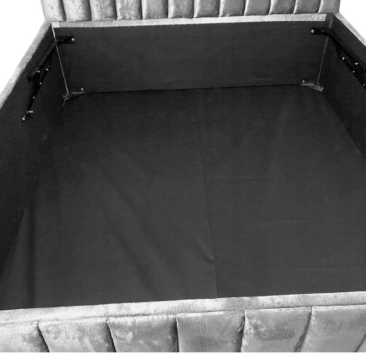 POLSTERBETT Bella Grau 90x200 cm, mit Bettkasten und Paneel-Kopfteil - Grau, Holzwerkstoff (90/200cm) - Bettso