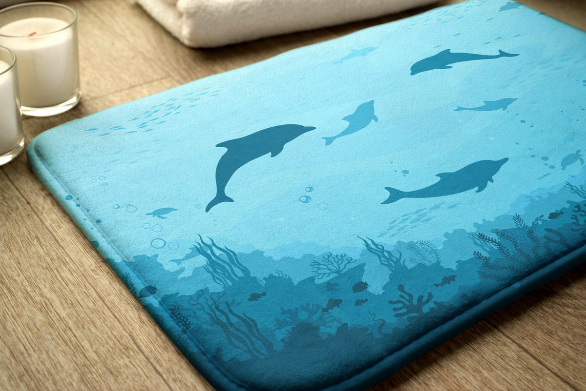 BADTEPPICH 75x45 cm Delphine - Hellblau, Textil (75/45cm) - TULUP