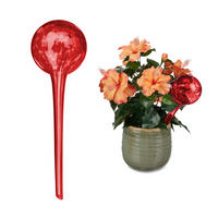 2XBEWÄSSERUNGSKUGEL - Rot, Glas (9/30/9cm) - Relaxdays