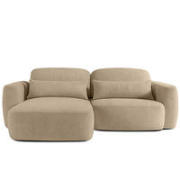 ECKSOFA links ELOSA - Ecru, Holz/Textil (245/165cm) - KONSIMO®