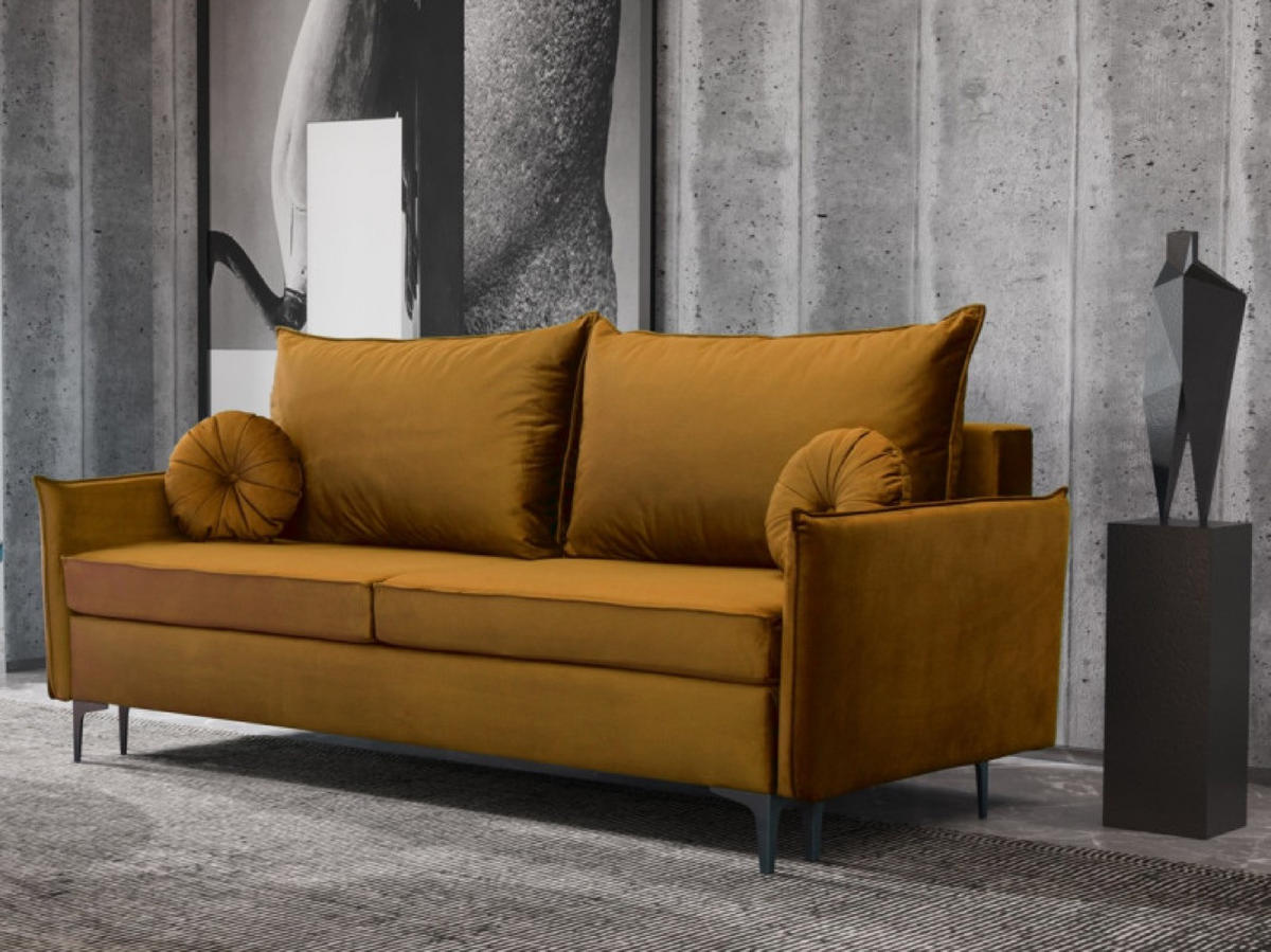 SOFA Senfgelb LEA Mit Schlaffunktion - Gelb, Textil (215/96/94cm) - Sepro Meble