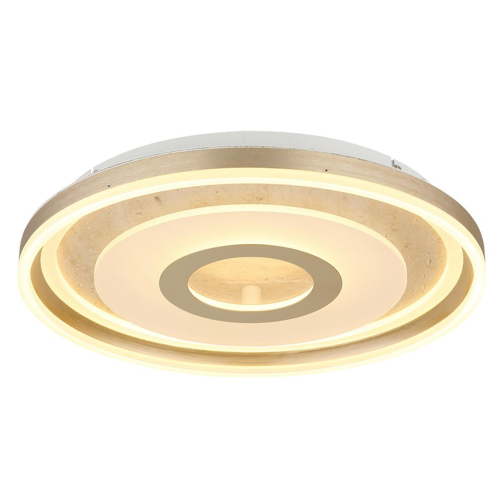 DECKENLEUCHTE CARDENAS, LED, Travertin - Champagner, Glas (50/50/7.5cm) - Globo Lighting