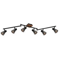 LED DECKENLEUCHTE Claude Metall Schwarz - Schwarz, Holz (145/11/21cm) - Globo Lighting