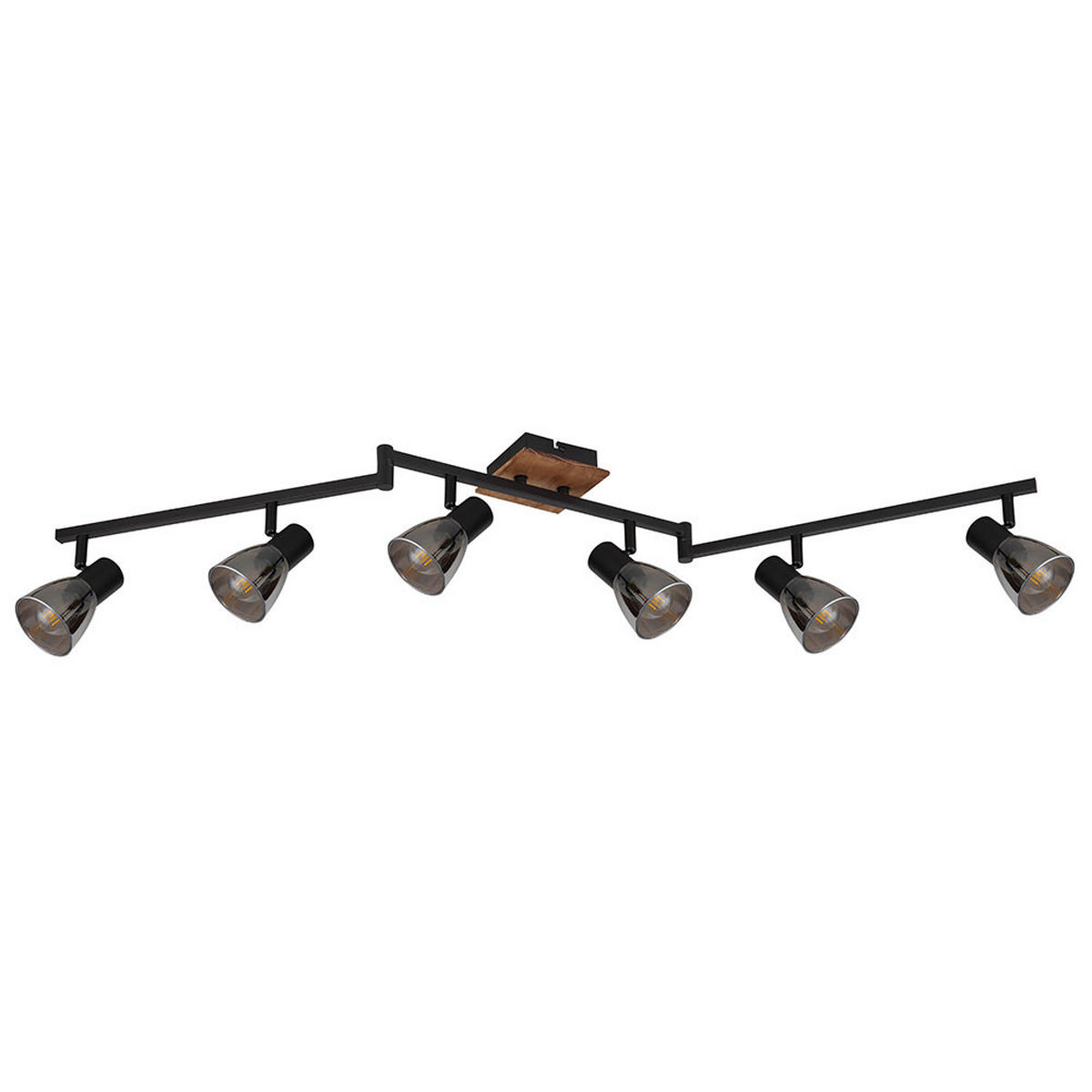 LED DECKENLEUCHTE Claude Metall Schwarz - Schwarz, Holz (145/11/21cm) - Globo Lighting