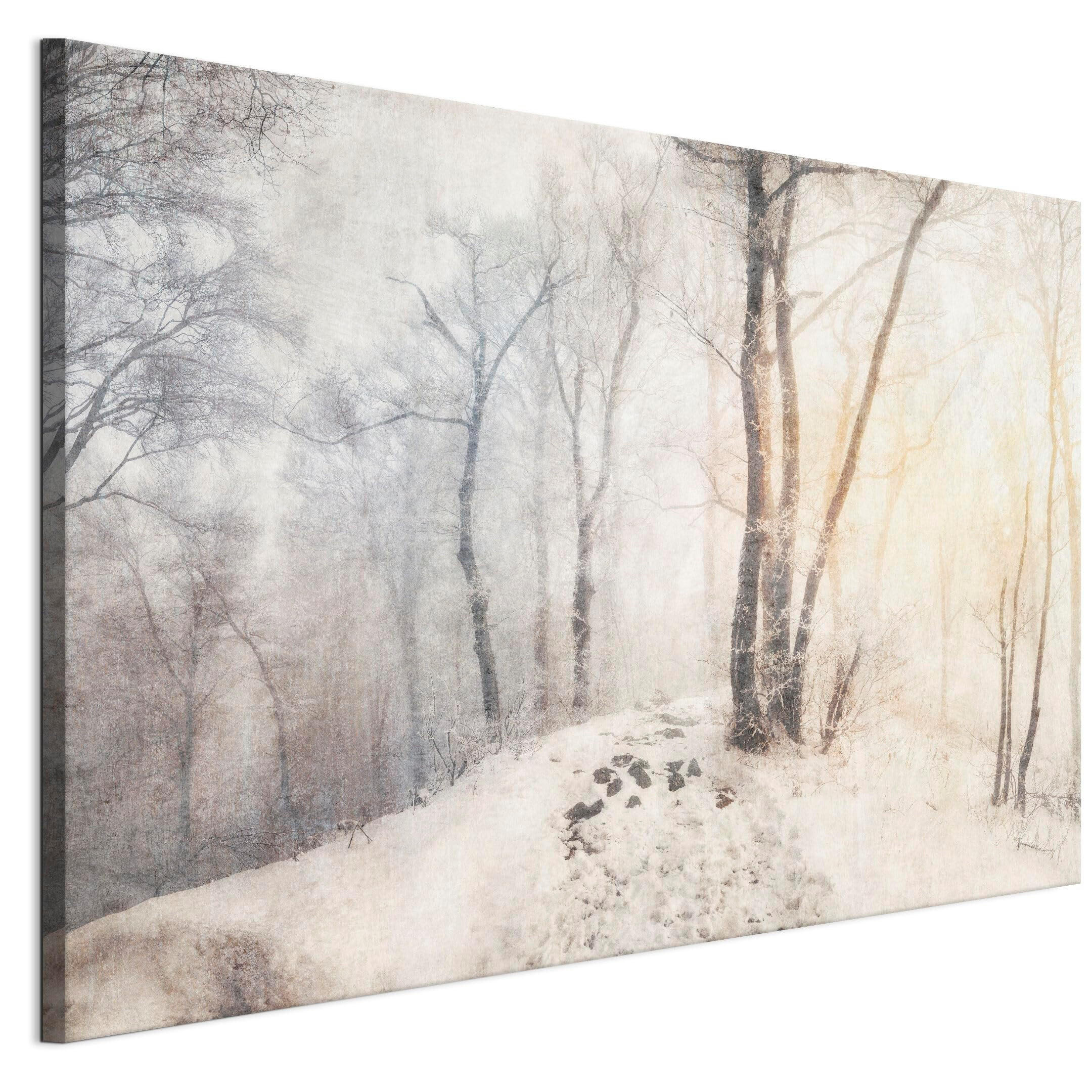 LEINWANDBILD Winter 90x60 cm - Grau, Holz (90/60cm) - LUMASOUL