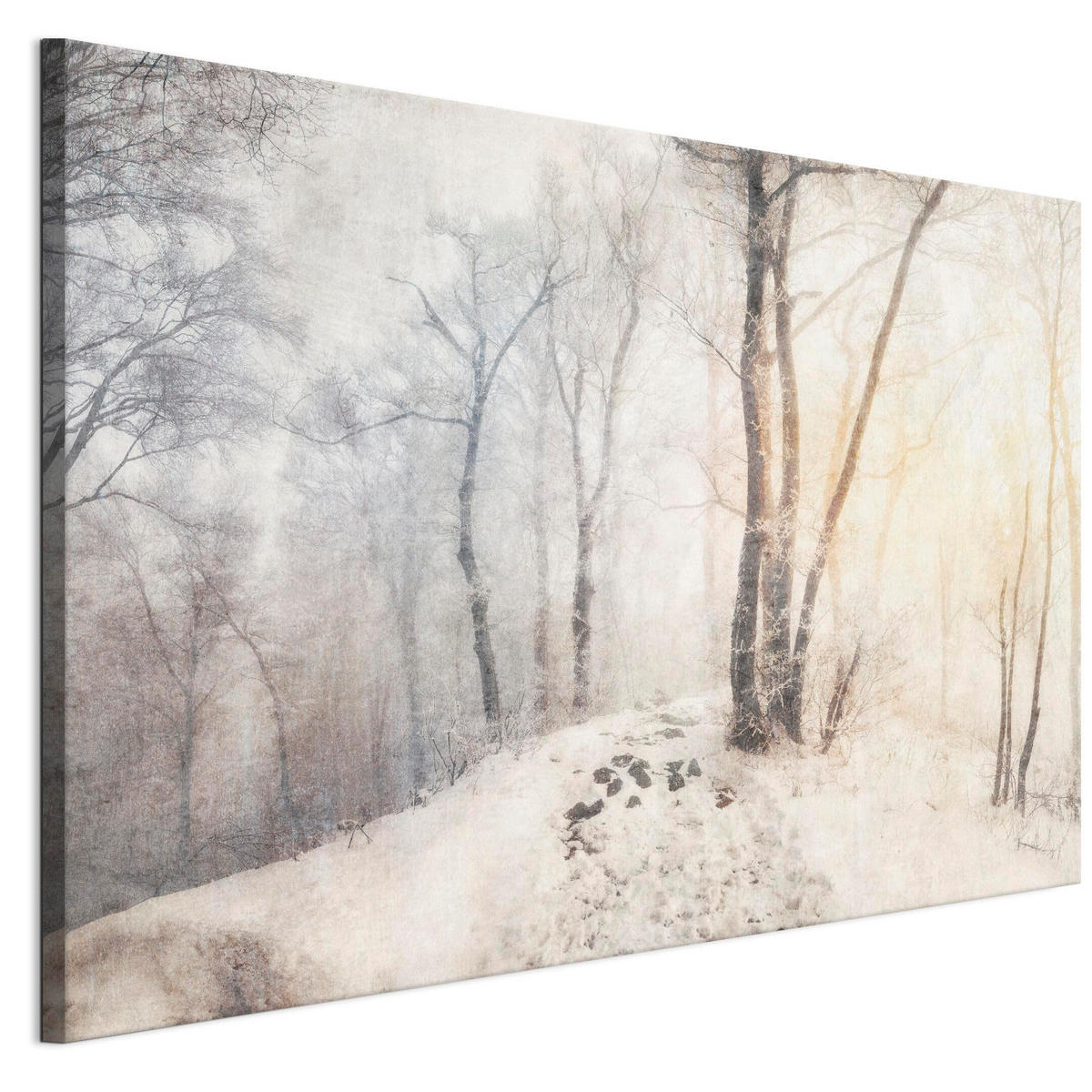 LEINWANDBILD Winter 90x60 cm - Grau, Holz (90/60cm) - LUMASOUL