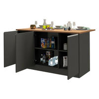 KÜCHENINSEL Anthrazit, Eiche 90/155/90 cm - Eichefarben/Anthrazit, Holzwerkstoff (155/90/90cm) - DMORA