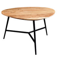 COUCHTISCH BEAUTY BY NATURE Akazie quadratisch Natur 70cm - Schwarz/Braun, Holz/Metall (70/70/42cm) - riess-ambiente