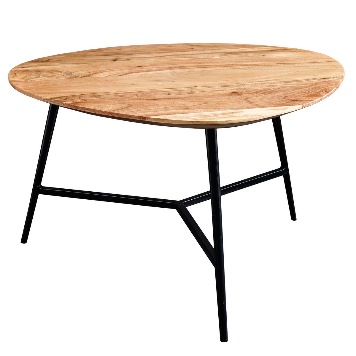 COUCHTISCH BEAUTY BY NATURE Akazie quadratisch Natur 70cm - Schwarz/Braun, Holz/Metall (70/70/42cm) - riess-ambiente