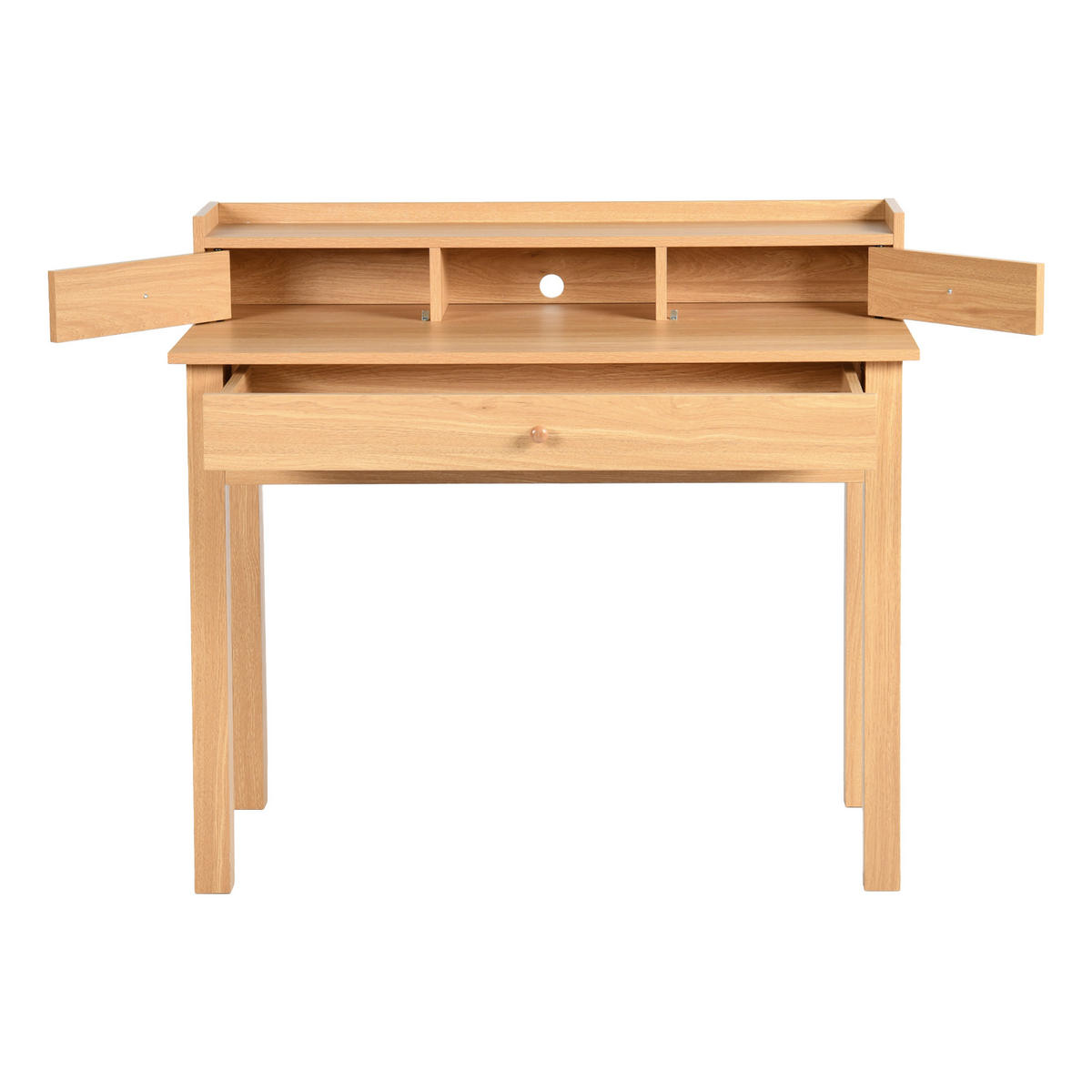 SCHMINKTISCH Holzoptik mit Schubladen & Ablage - Braun, Holzwerkstoff (50/90/100cm) - Urban Meuble
