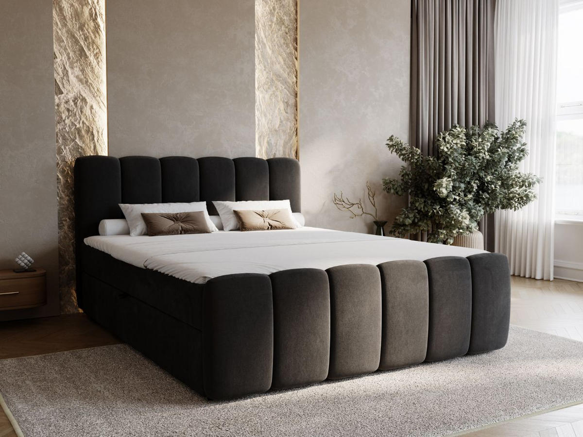 BOXBETT Cloud 160x200 Schwarz - Schwarz, Holz/Textil (160/200cm) - Graingold