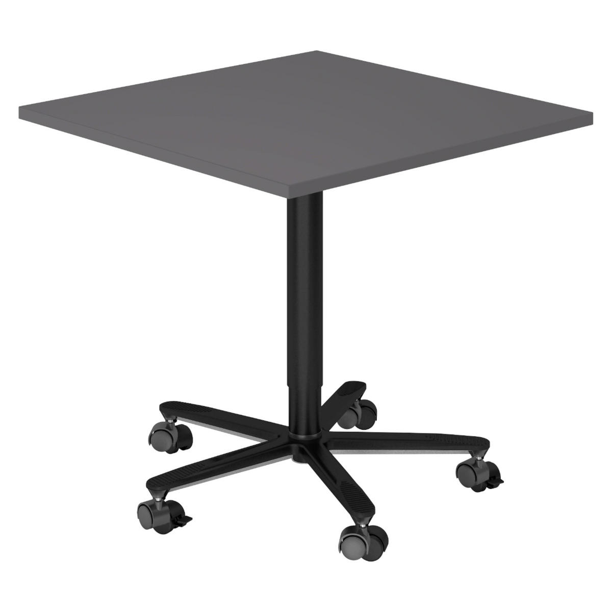 SÄULENHUBTISCH eckig ST 80/80/74 cm in Graphitfarben/schwarz - Graphitfarben/Schwarz, Holzwerkstoff (80/80/74cm) - bümö