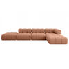 ECKSOFA modulares Sofa Kerru-L2 - 380x190x70 cm Apricot Velours - Koralle, Holzwerkstoff/Textil (380/190cm) - ALTDECOR