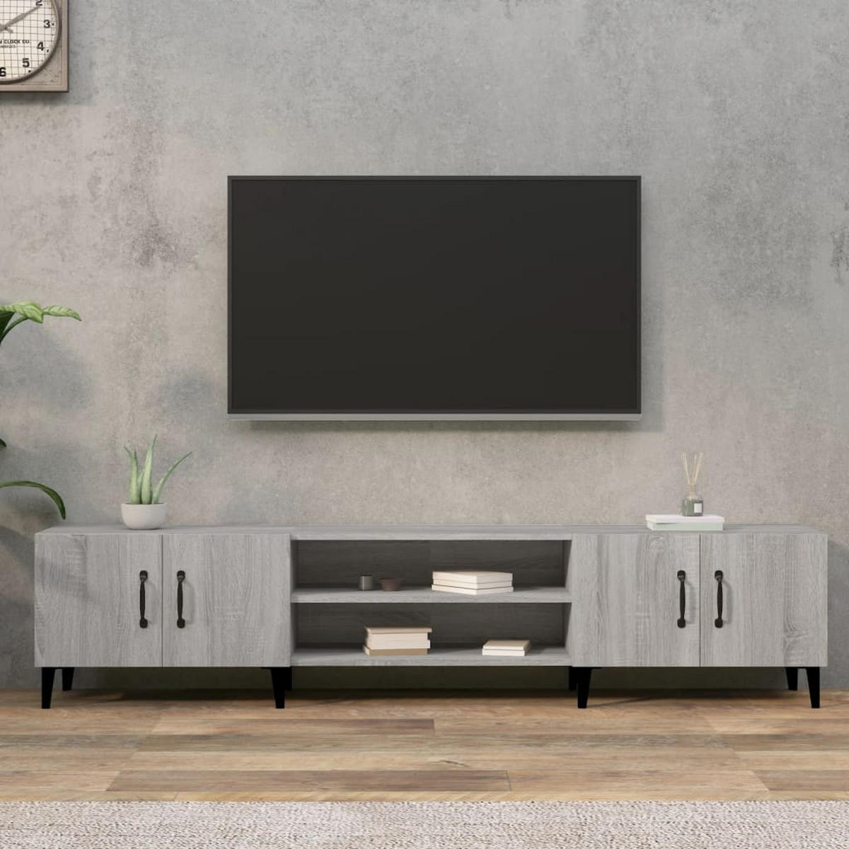 TV-SCHRANK Grau Sonoma 180/31,5/40 Cm Holzwerkstoff - Grau, Holzwerkstoff (31.5/40/180cm) - vidaXL