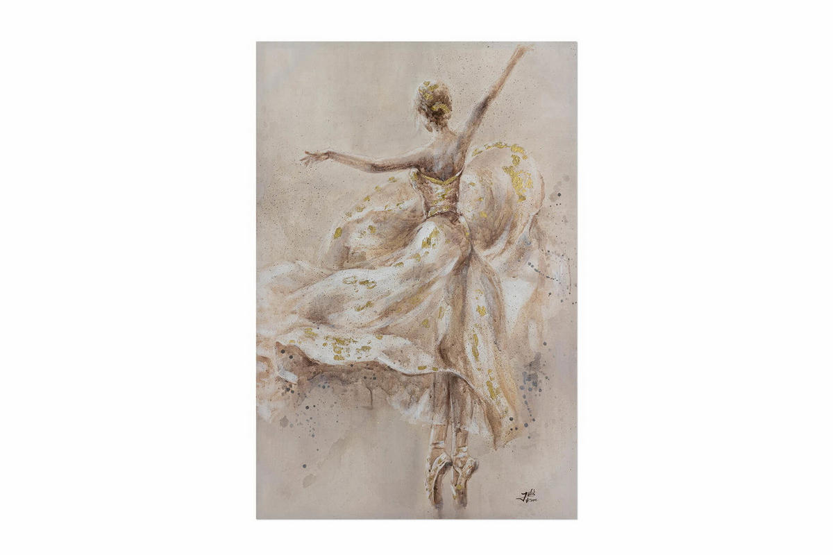 ACRYLBILD HANDGEMALT 60/90 cm - Beige, Holz/Textil (1.58/90cm) - KUNSTLOFT