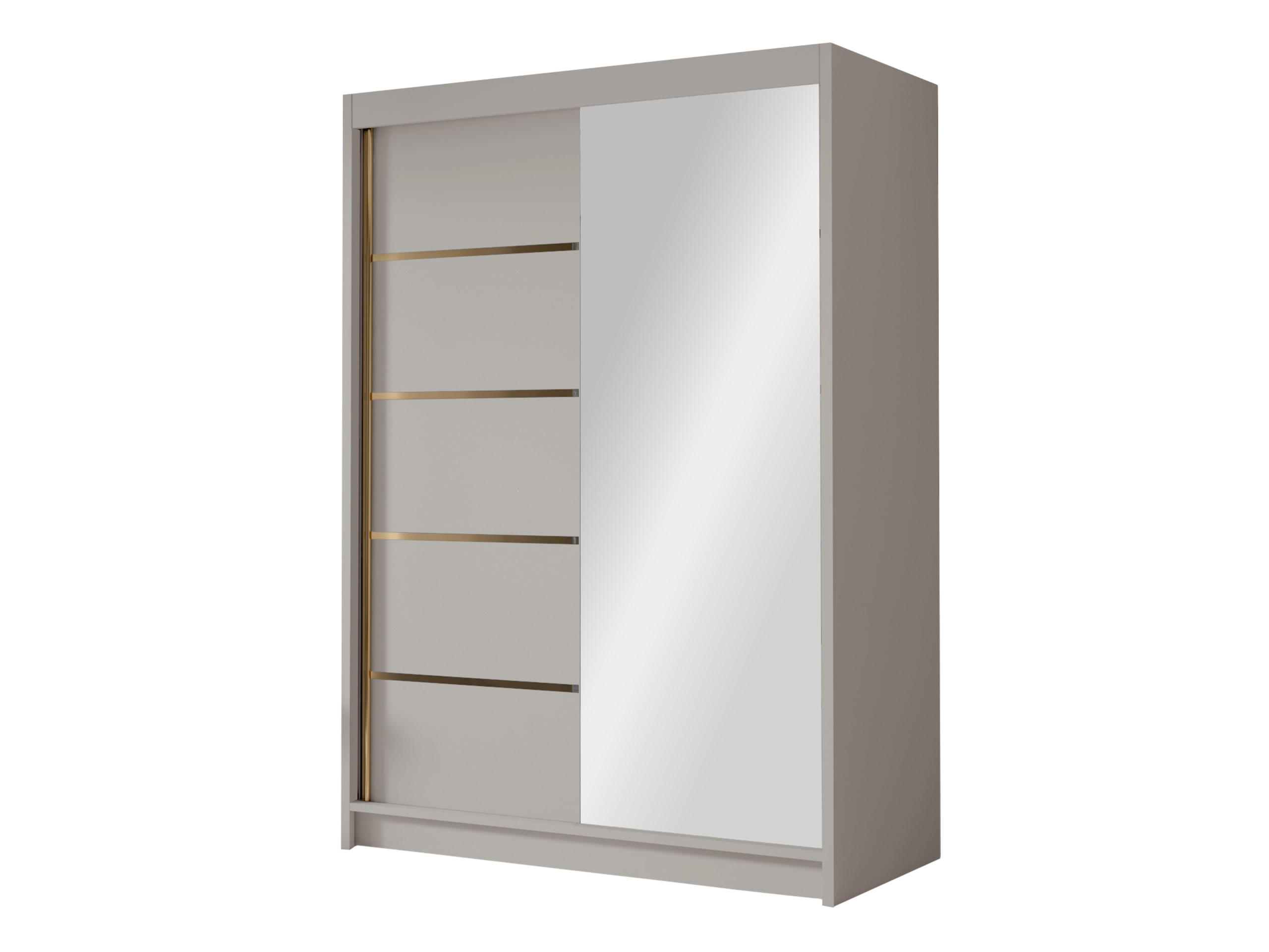 SCHIEBETÜRENSCHRANK Lungo III - Goldfarben/Naturfarben, Holzwerkstoff/Metall (120/200/58cm) - MIRJAN24