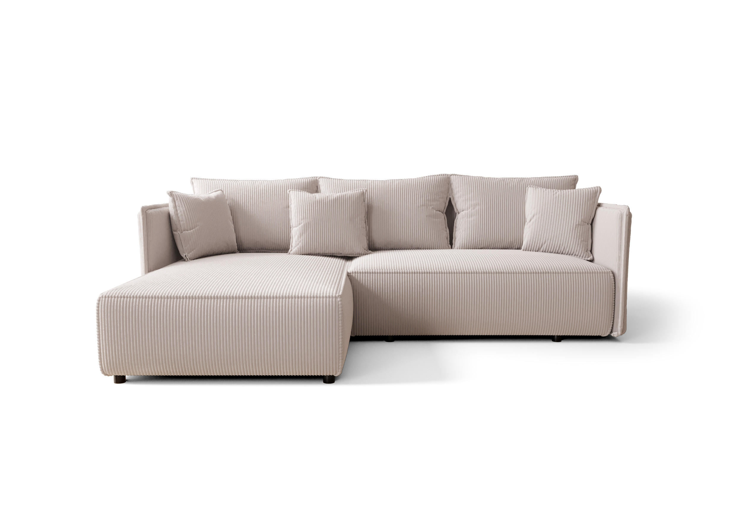 ECKSOFA mit Schlaffunktion MILANO L Poso 100 Links - Beige, Textil (245/185cm) - Bedante