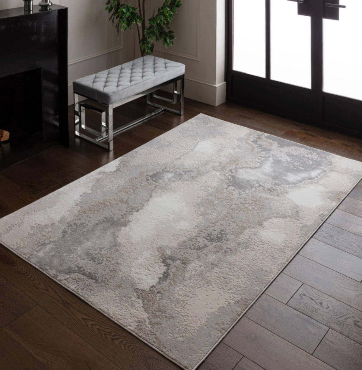 TEPPICH modern Wohn-/Schlafzimmer STERLING Grau 120x170 cm - Grau, Textil (120/170cm) - Novatrend