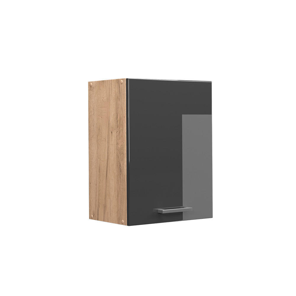 HÄNGESCHRANK R-Line Anthrazit Hochglanz 45 cm - Honigeiche/Schwarz Hochglanz, Holzwerkstoff (45/60/31cm) - Vicco