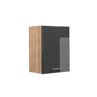 HÄNGESCHRANK R-Line Anthrazit Hochglanz 45 cm - Honigeiche/Schwarz Hochglanz, Holzwerkstoff (45/60/31cm) - Vicco