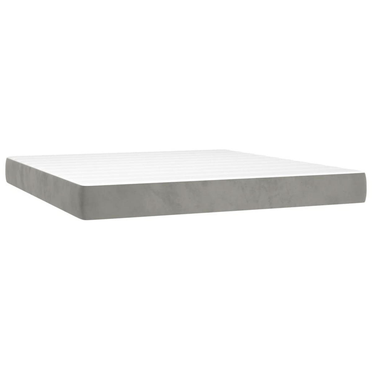 BOXSPRINGBETT 160/200 Cm Grau Samt - Grau, Textil (160/203cm) - vidaXL