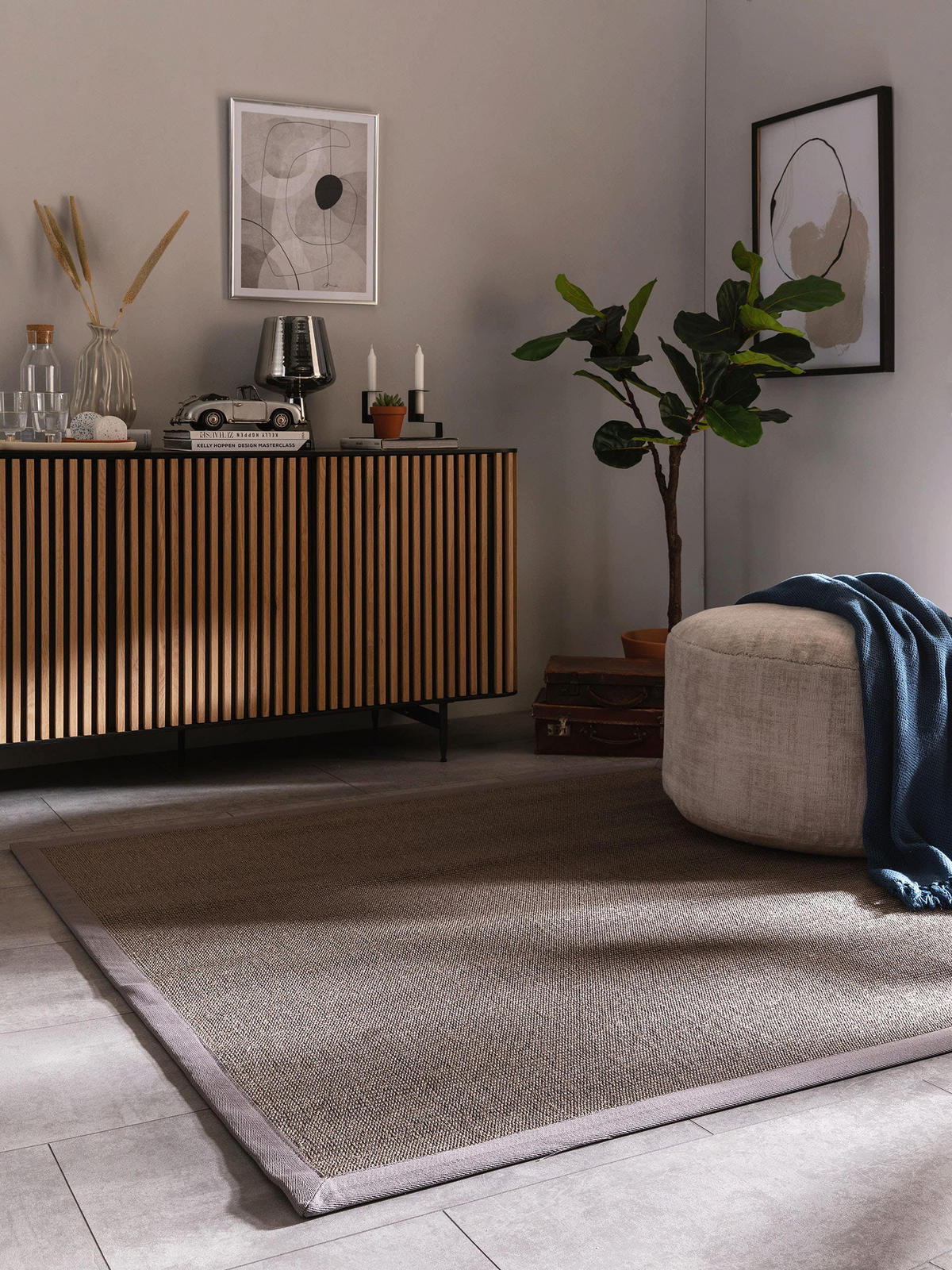 SISALTEPPICH Sana Grau 200x200 cm - Grau, Textil (200/200cm) - benuta Nest