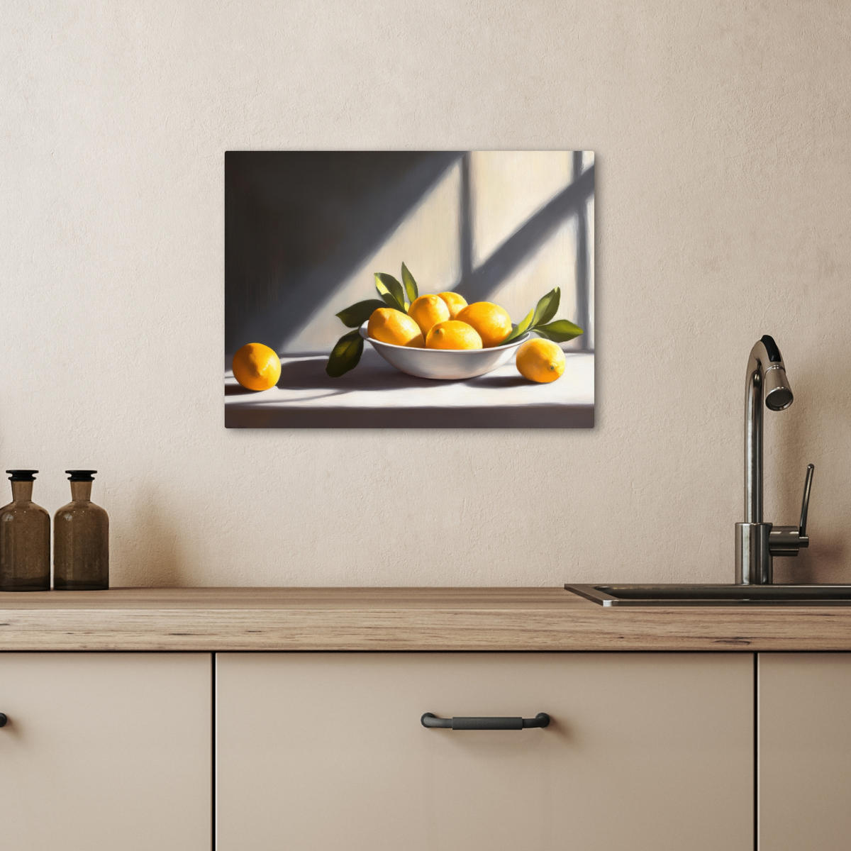 LEINWANDBILD Zitronen - Stilleben - Gelb 40x30 cm - Gelb, Textil (40/30cm) - MuchoWow
