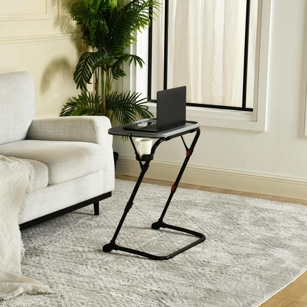 SCHREIBTISCH in Polypropylen - Grau, Kunststoff (53.5/37/70.5cm) - Meubles Cosy