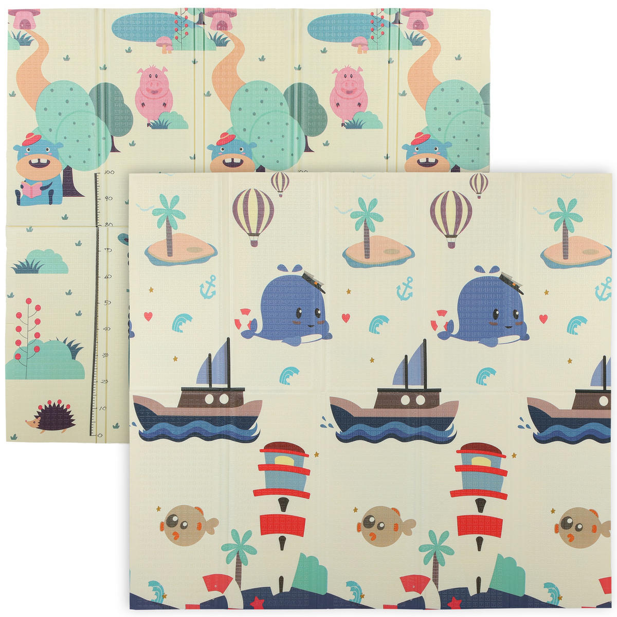 SPIELMATTE DE-18927 196x176 cm, faltbar, doppelseitig Bunt - Multicolor, Kunststoff (176/196cm) - ComfortXL