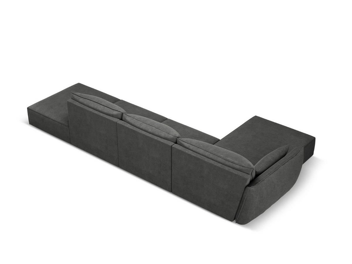 ECKSOFA links Kaelle aus Chenille-Stoff dunkelgrau 5 Sitzplätze - Dunkelgrau, Textil (171/364cm) - Micadoni