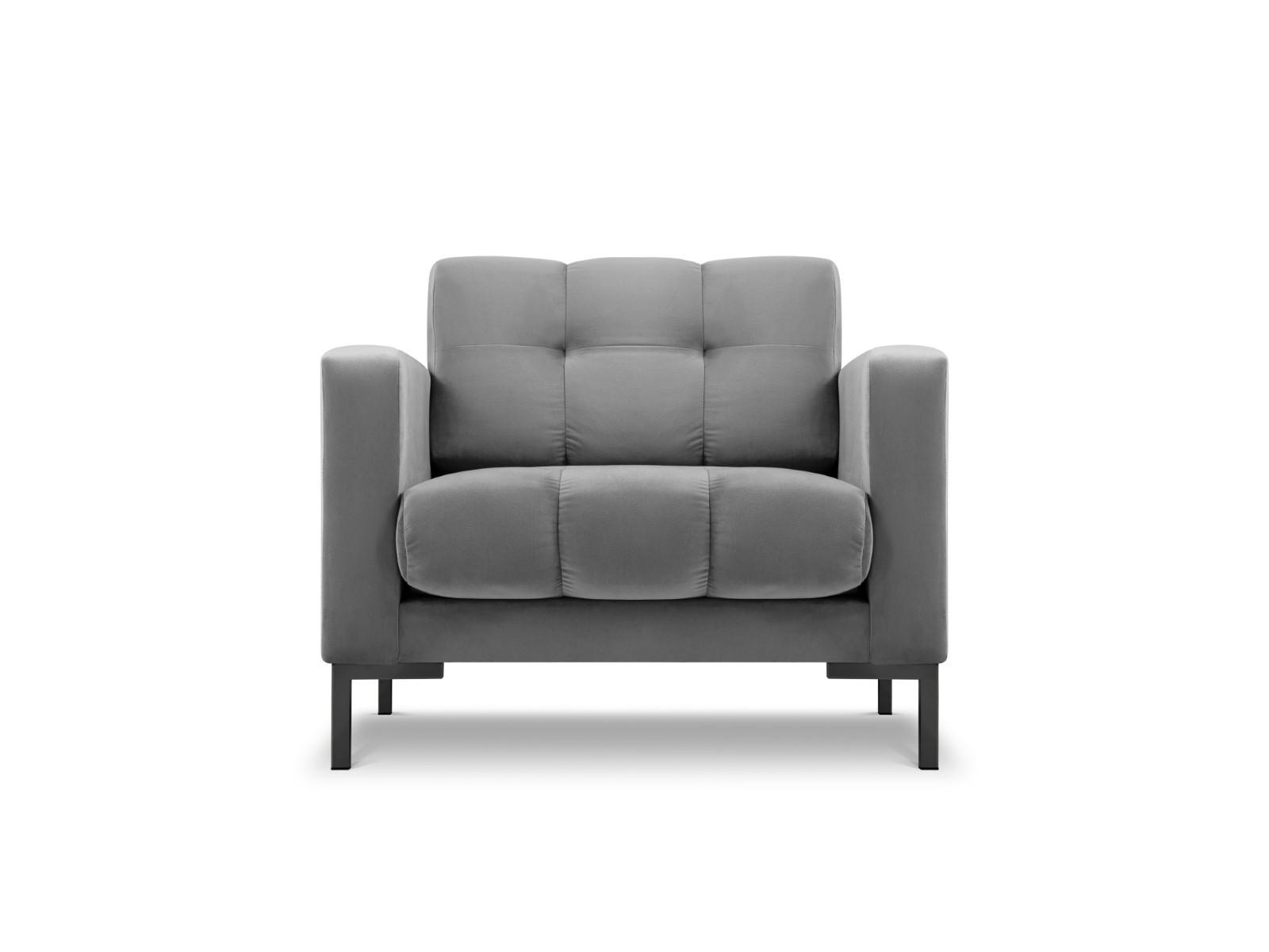 SESSEL Mamaia aus Samt hellgrau - Hellgrau, Textil (92/75/87cm) - Micadoni