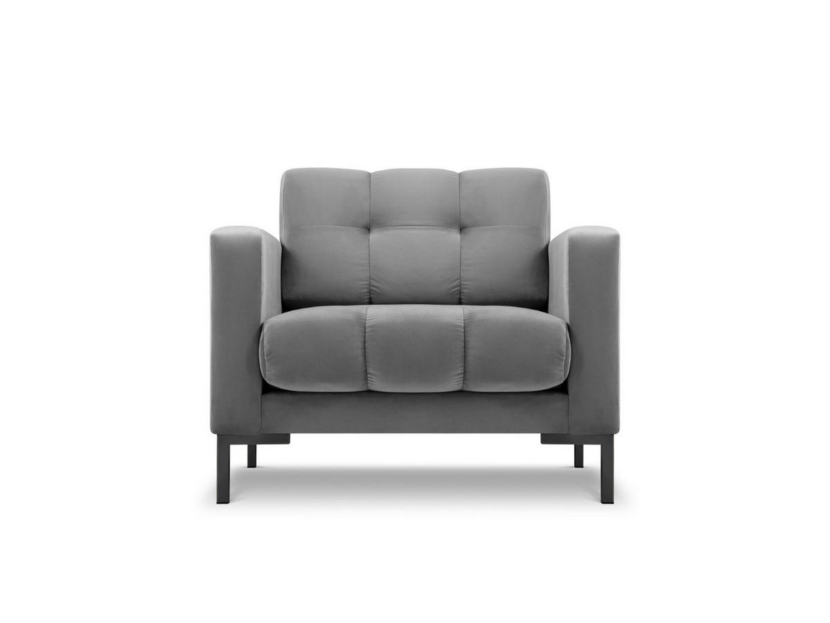 SESSEL Mamaia aus Samt hellgrau - Hellgrau, Textil (92/75/87cm) - Micadoni