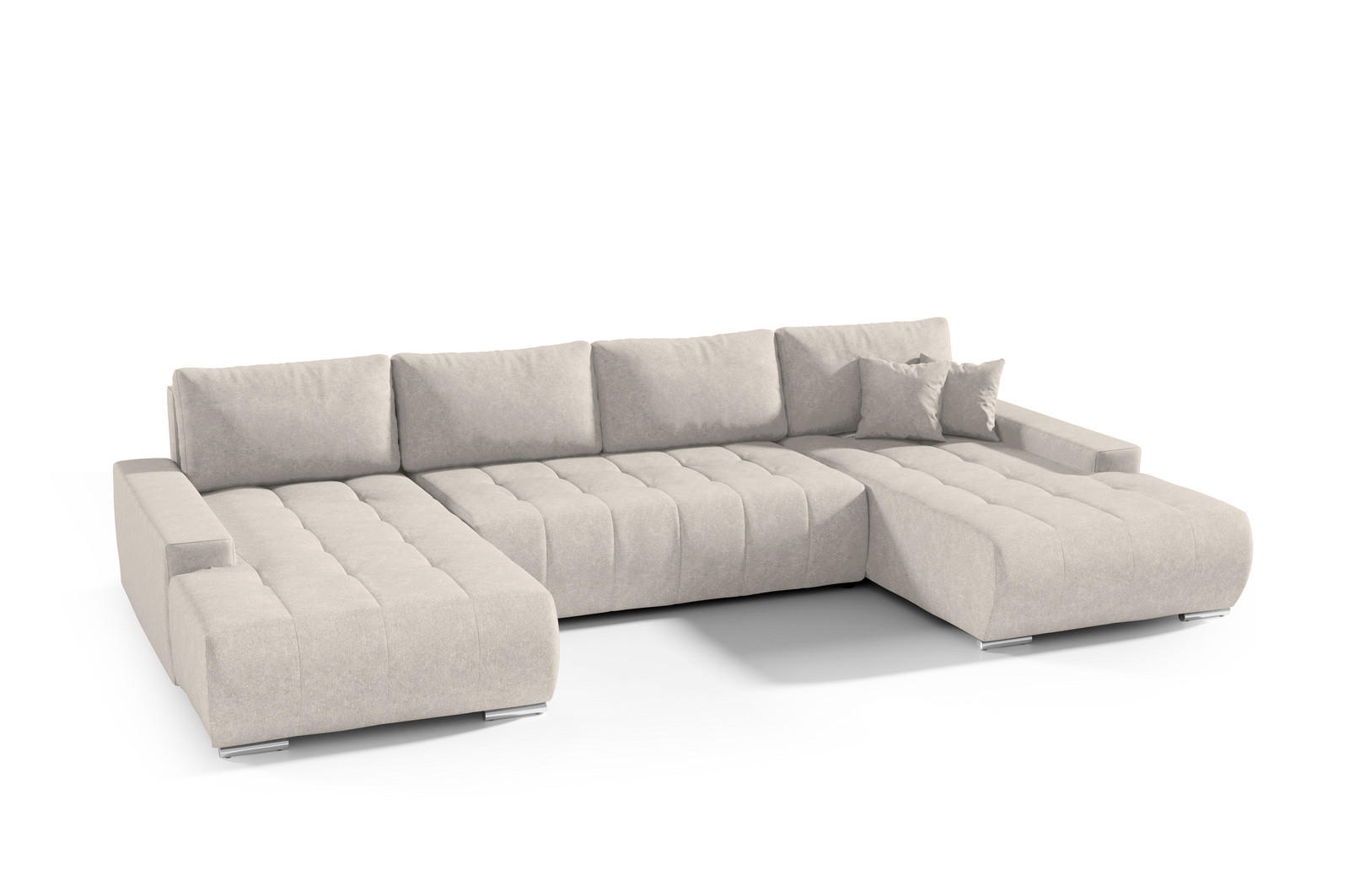 ECKSOFA U-Form für Wohnzimmer MONA Beige - Beige, Holzwerkstoff (350/85/185cm) - Compleo24