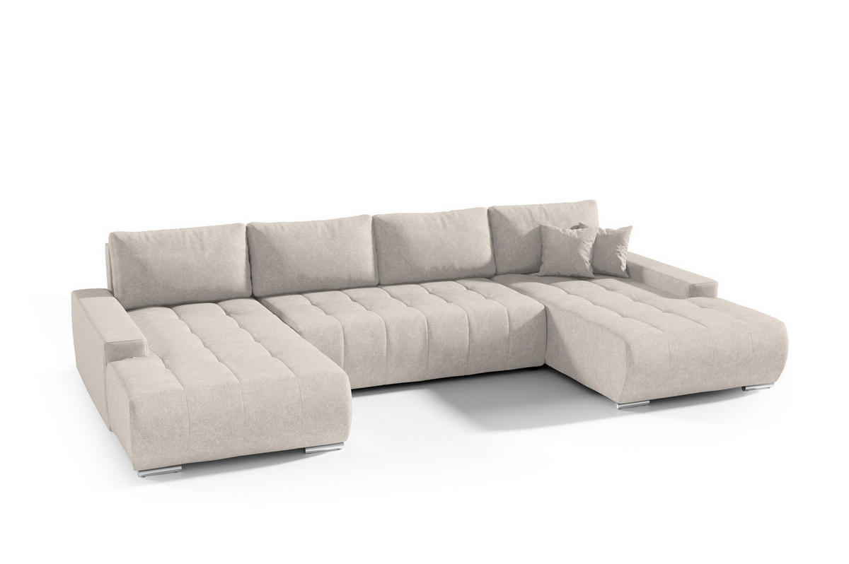 ECKSOFA U-Form für Wohnzimmer MONA Beige - Beige, Holzwerkstoff (350/85/185cm) - Compleo24