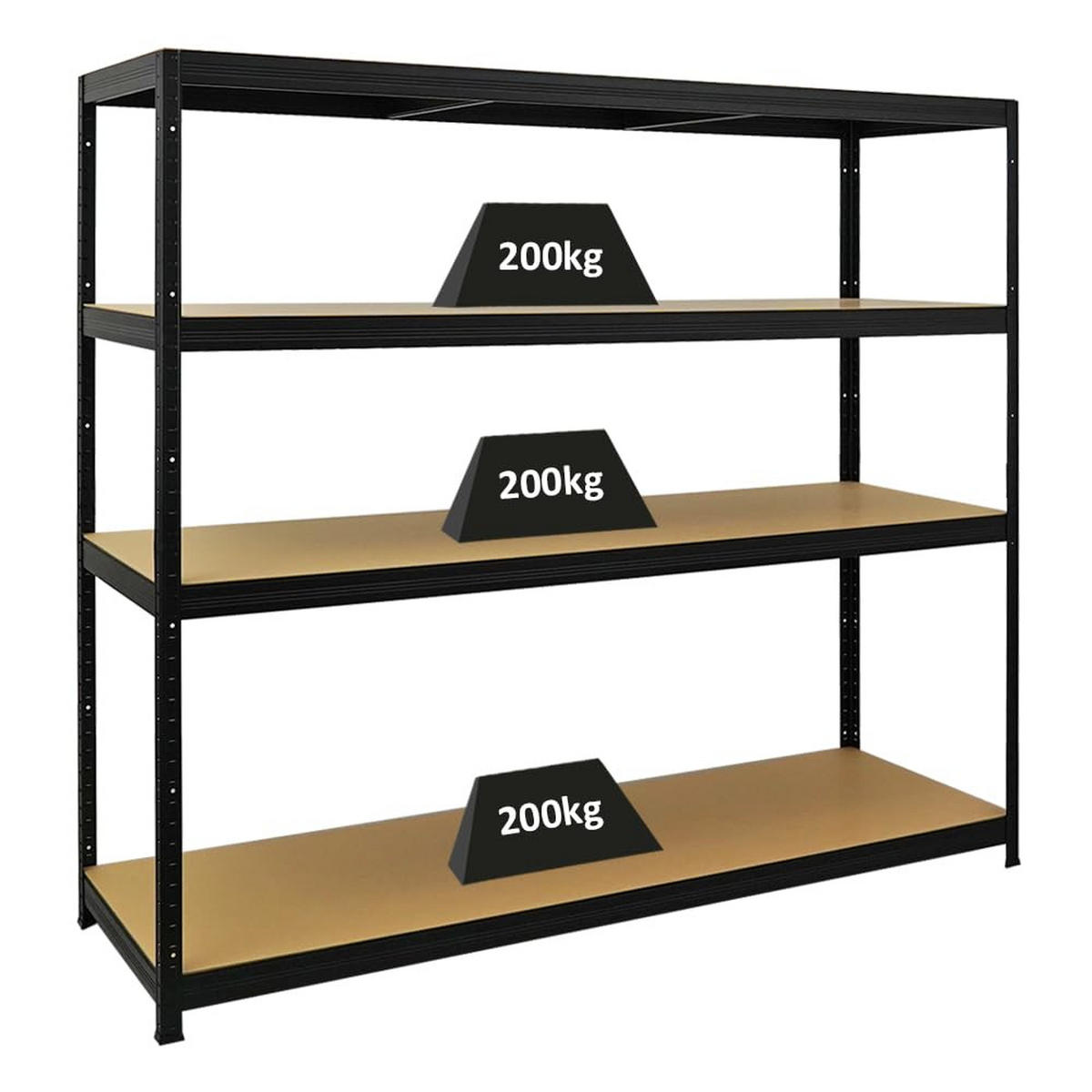 SCHWERLASTREGAL Giant Elephant 160x180x60 cm Fachlast 200 kg Schwarz - Schwarz, Metall (180/160/60cm) - PROREGAL