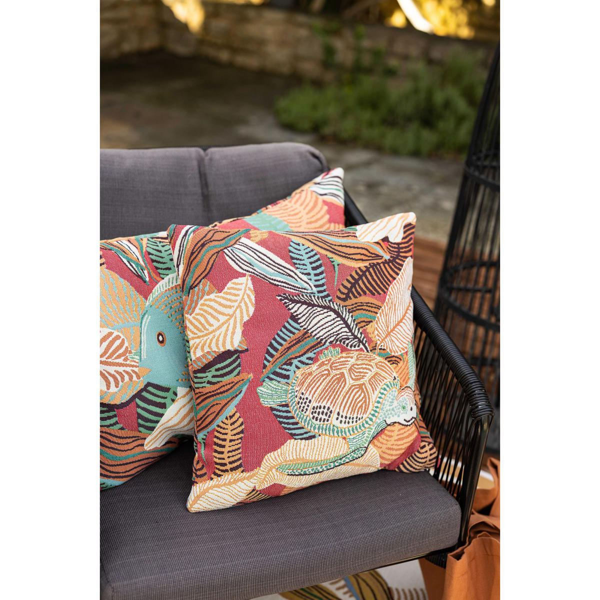 OUTDOOR-KISSEN Dori papaya 45 x 45 cm - Rosa, Textil (45/45cm) - Vivaraise