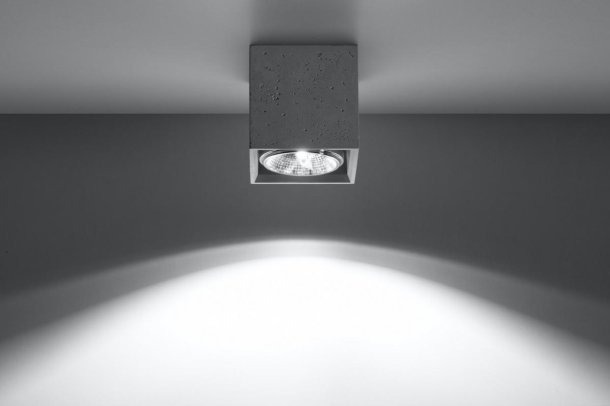 DECKENLEUCHTE Beton Grau Würfel - Grau, Stein (14/14/14cm) - Sollux Lighting