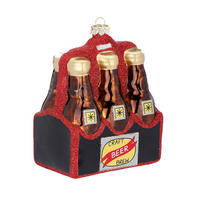 LAALU WEIHNACHTSBAUMSCHMUCK Glasschmuck Bierflaschen-Set 12,5 cm - Rot/Schwarz, Glas (0.01/1/0.01cm) - LAALU