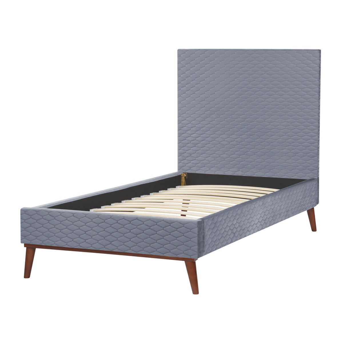 POLSTERBETT mit Lattenrost 90x200 cm Grau Bayonne - Grau, Textil (90/200cm) - Beliani