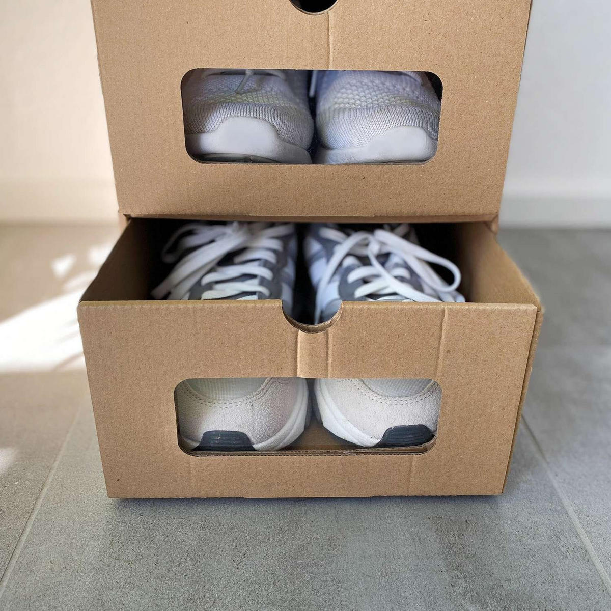 SCHUHBOXEN Set mit Sichtfenster (10-tlg. Set) - Braun, Karton (35/13.5/23cm)