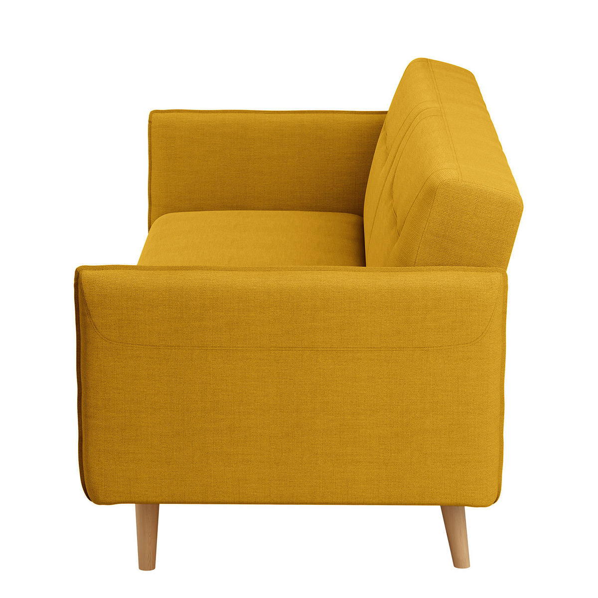 SCHLAFSOFA - Webstoff - Beige/Gelb, Holz/Textil (220/83/97cm) - home24