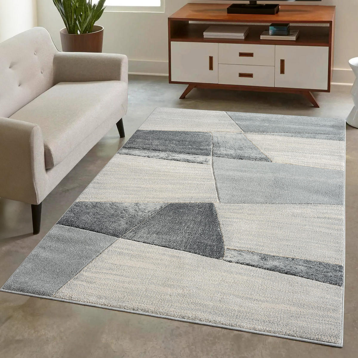 KURZFLOR-TEPPICH Bonito 9053 Grau 200x290 cm - Grau, Textil (200/290cm) - carpet city