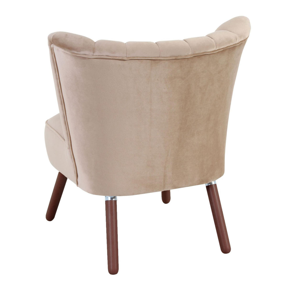 SESSEL Kadisha Bezug Samtvelours Buche nussbaum dunkel / sand - Sandfarben/Buche Kolonial, Kunststoff (70/80/66cm) - 58aufmkessel