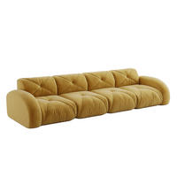 SOFA modular 4-Sitzer Chenille Yellow - Gelb, Kunststoff (95/76/358cm) - Meubliv